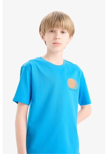 DeFacto Erkek Çocuk Bisiklet Yaka Baskılı Kısa Kollu Tişört E0175A825HSBE168 DeFacto Erkek Çocuk Bisiklet Yaka Baskılı Kısa Kollu Tişört E0175A825HSBE168