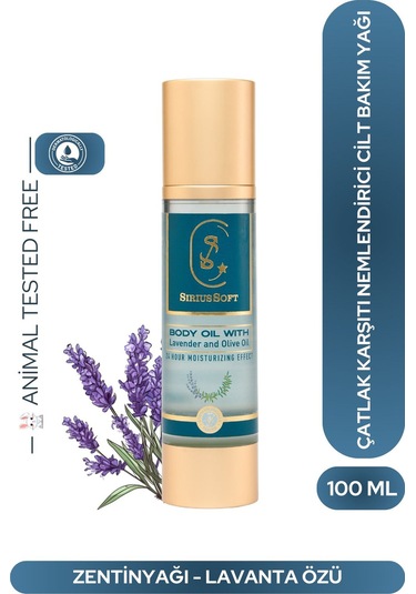 Siriussoft Lavanta Özlü Nemlendirici Çatlak Karşıtı Vücut Cilt Bakım Yağı 100 Ml