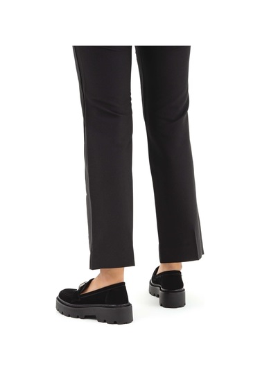 Tamer Tanca Kadın Vegan Siyah Süet Loafer Ayakkabı 817 0890 Bn Ayk Sk22/23 Sıyah Suet Siyah