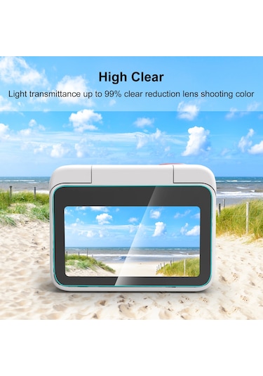 Insta360 Go 3 / Go 3s Puluz 2'si 1 Arada Ekran Ve Lens İçin Temperli Cam Film Şeffaf