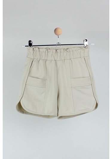 Cichlid Kız Çocuk Penye Şort Bej