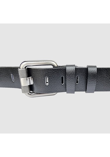 Rich Smith %100 Hakiki Deri Kemer Erkek Spor Krom Roll Toka 4,2 C Siyah