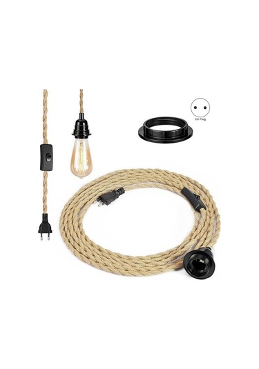 Metabagua Retro Ip Avize Kablosu Ampulsüz Ab Fişi Ofl2ı6 Açık Sarı