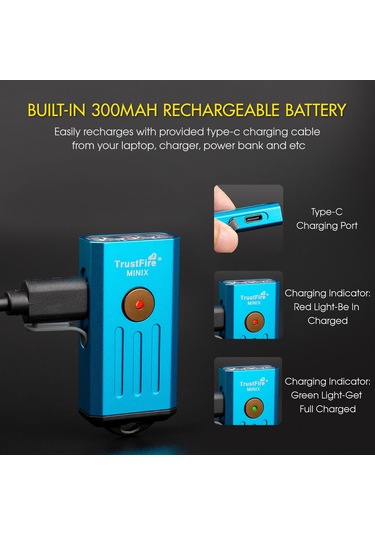 Jeehugo Alüminyum Anahtar Feneri Siyah - Beyaz 320lm Ve Kırmızı Işık, Ip66 Su Geçirmez, 300mah Pil, 86m Işık Mesafesi Çok Renkli