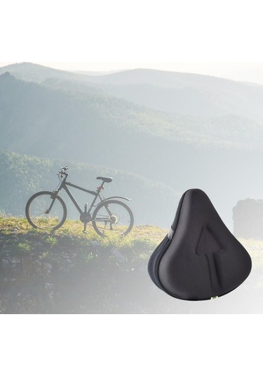Tongxida Suntek Geniş Bisiklet Koltuk Minderi Siyah - Sabit Bisikletler İçin Komfortlu Koltuk Destek Siyah