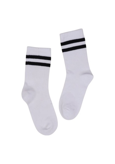 Çocuk Çorap Soket 3 Çift Unisex Beyaz-siyah-siyah-2138 Siyah