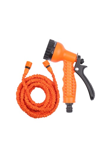 Konesam 125 Fit Genişletilebilir Yüksek Basınçlı Hortum Seti - Araba Yıkama Ve Bahçe Sulama İçin Portakal Renkli