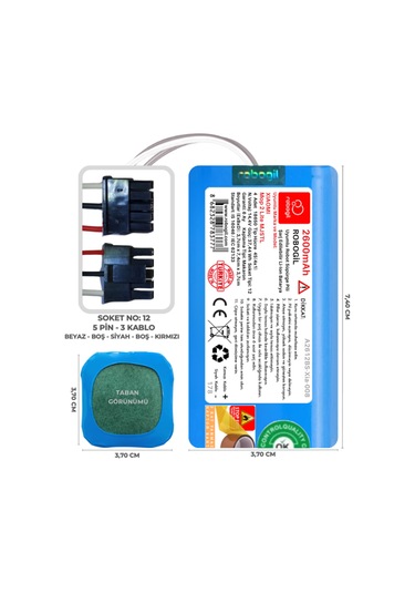 Xiaomi Mop 2 Lite Mjstl 2600mah Uyumlu Robot Süpürge Pili A2612bs-xia-008