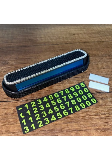 Siyah Taşlı Gümüş Üst Detaylı Araç Içi Numaratör