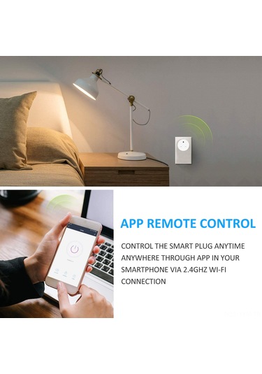 Geeksen Beyaz Akıllı Wi-fi Prizi 230v İngiliz Standardı - Akım Tüketim Takibi, Uzak Kumanda Ve Zamanlama Fonksiyonu İle Smart Life Uygulaması Desteği