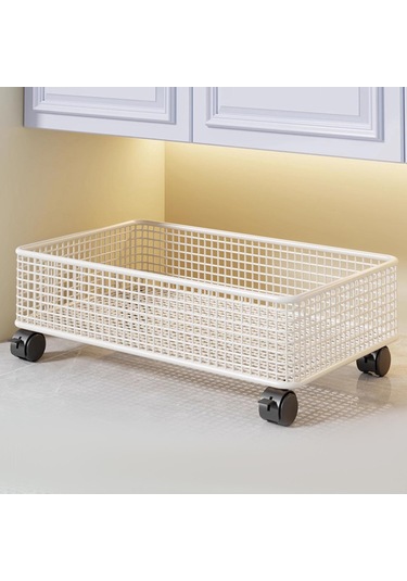 Suntek Lavabo Altı Düzenleyici 1 Katlı Tekerlekli Depolama Beyaz