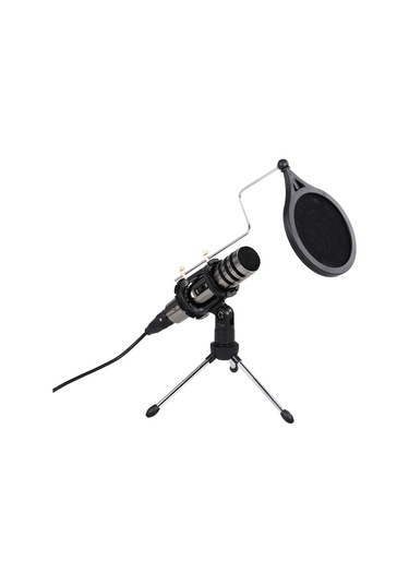 Mufunye Çok İşlevli Kondansatör Mikrofon Kayıt Mikrofonu Kiti 3.5mm Cep Telefonu Bilgisayar Karaoke Ses Mikrofonu Tripodlu