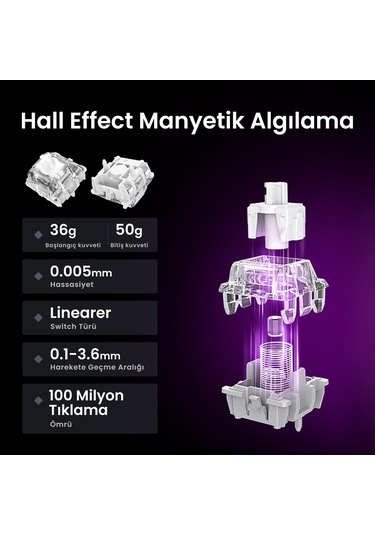 Gravastar Mercury V75 Hall Effect, Rapid Trigger 8.000 Hz Kablolu Manyetik Klavye + Xpro 32.000 Dpı Optik