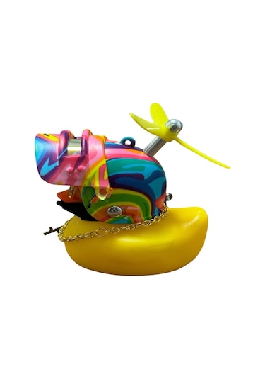 Kasklı Ördek Araç Göğüs Torpido Süsü Motorsiklet Bisiklet Süsü Kasklı Pubq