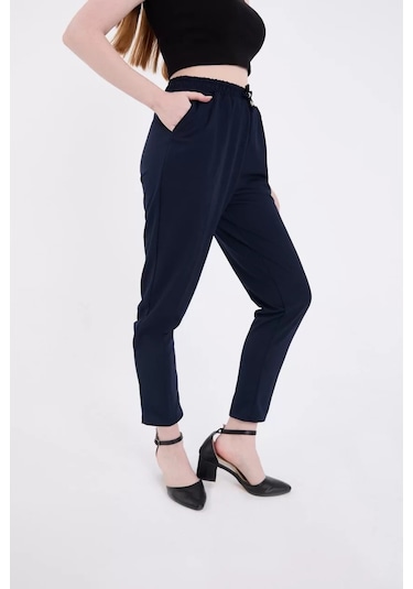 Tarzyeri Kadın Tam Kalıp Basic Eşofman Pantolon - Lacivert 001