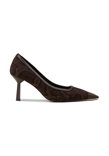 Deery Kadın Kahverengi Yılan Desenli Stiletto - V0130zkhvm01 Kahverengi