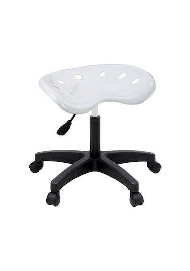 Türksit Nil Amortisörlü Tabure Plastik Ayak Beyaz Beyaz