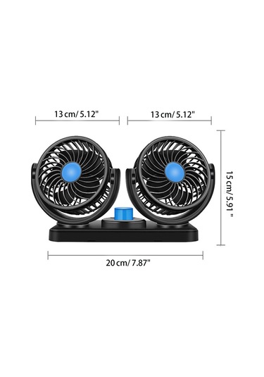 Araba Fan Usb Şarj Edilebilir Çift Baş Fan Fanları Suv Track Gösterge Paneli Masası İçin 5-bıçak Elektrikli Araç Soğutma Fanları, Çift