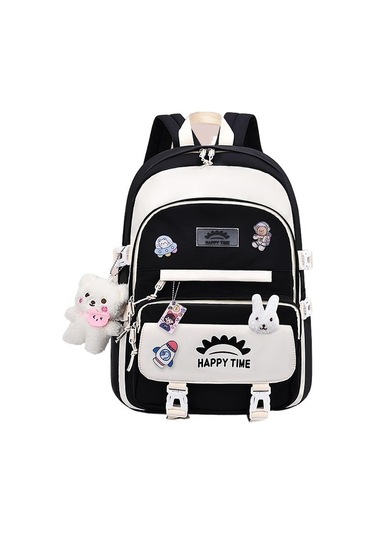 Happy Tımekarikatür Lise Öğrencileri, Ortaokul Öğrencileri, Ilkokul Öğrencileri, Sırt Çantaları Bkg3kq Siyah