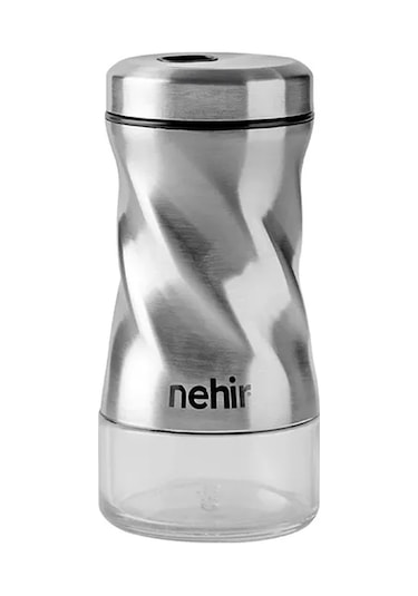 Nehir Burgulu Standlı 6 Parça Paslanmaz Çelik Baharatlık Seti