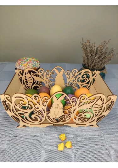 Woodiks Durulama Sırtlı Sepet Ekmeklik - Tavşan 155221114 Bej Açık