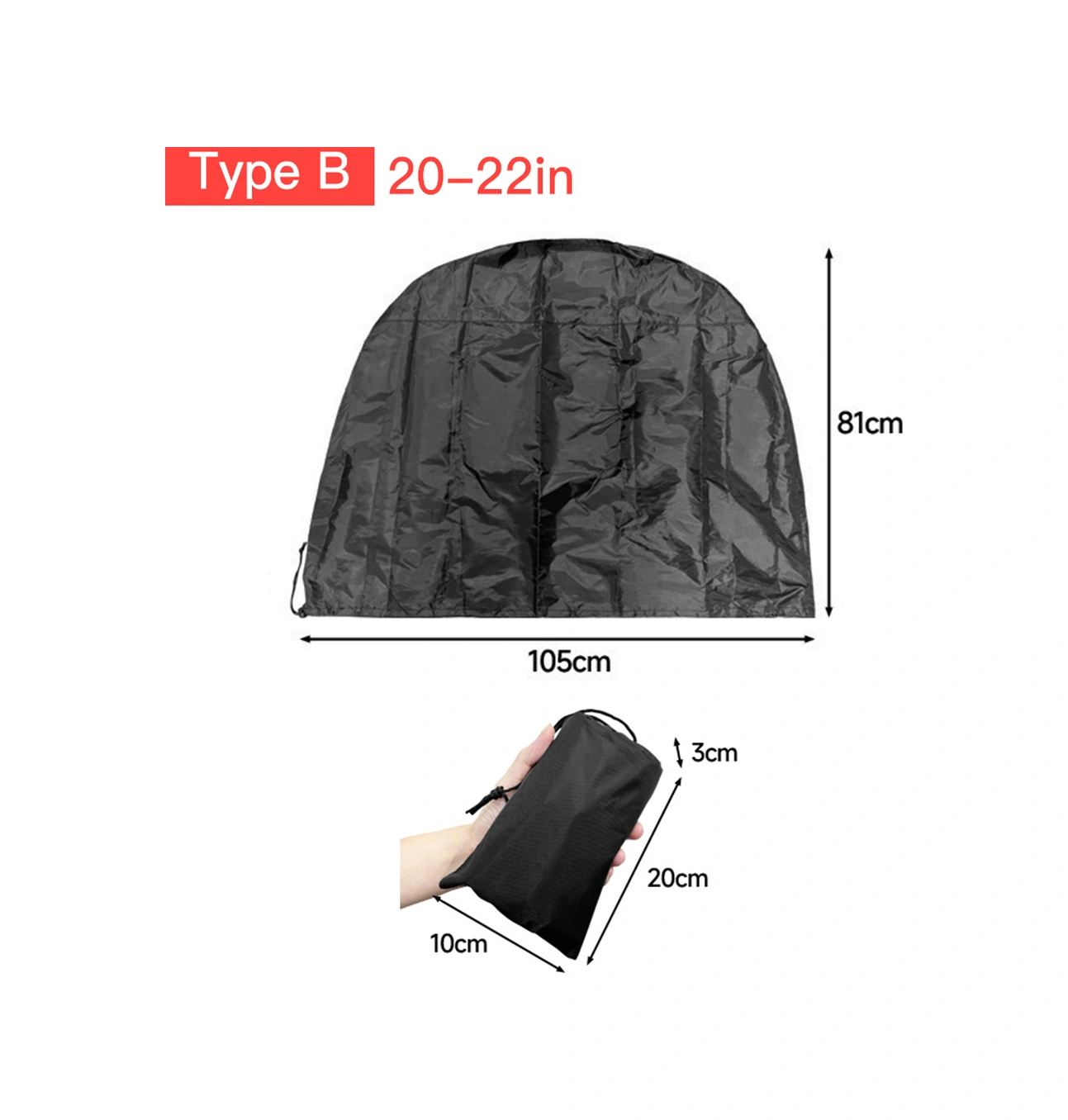 Youtek 20-22 İnç Bisiklet Çantası, 420d Oksford Kumaşı, Taşınabilir Hafif, B Tipi, Folding Bisiklet Depolama Çantası Çok Renkli