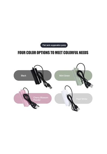 Vkemall Usb Şarjlı Sessiz Akvaryum Oksijen Pompası - Balık Tankı Zirveleyici, Yeşil, Usb Girişli, Küçük Boy, Dış Mekan Uygun