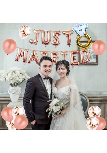 Tongxida 24'lü Altın Pembe Alüminyum Folyo Balon Seti - Düğün Evlilik Etkinlik Dekorasyonu, Yeniden Kullanılabilir