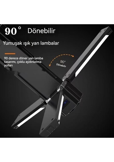 Jian Fan Güçlü Işıklı El Feneri Kamp Lambası Acil Katlandır Kamp Lambası Siyah