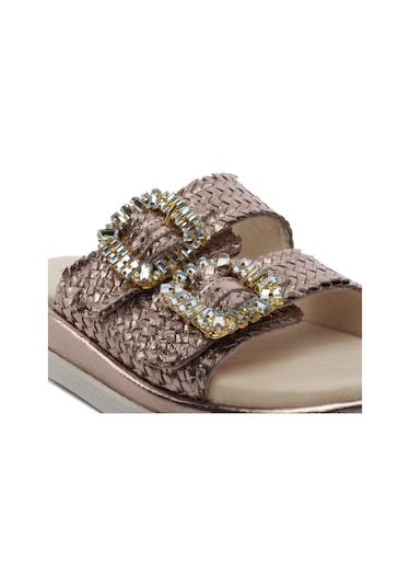 Greyder 59240 Bronz Hakiki Deri Kadın Terlik-956 Bronz