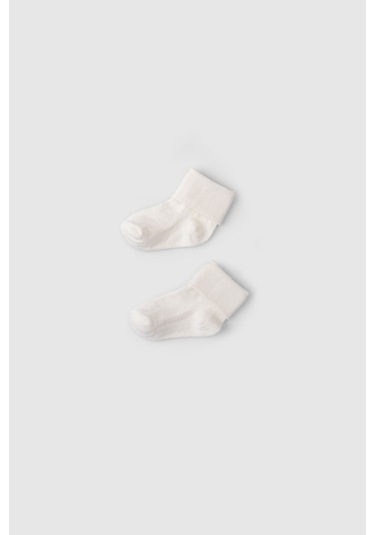 Organik Bebek Çorabı Ekru Ekru