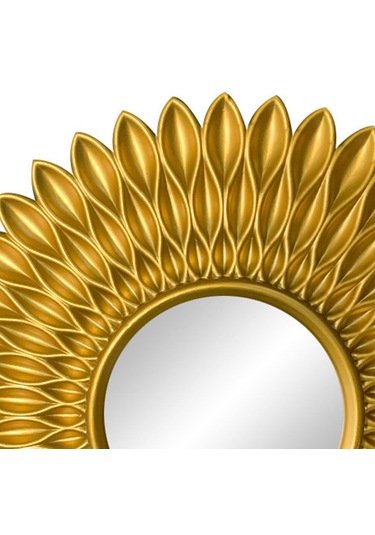 Suntek Yuvarlak Asılı Ayna Ev Şifonyer Dekor Duvar Aynaları Çiçek Şekilli Altın