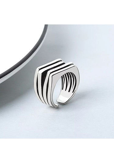 925 Ayar Gümüş Çok Katmanlı Bohem Tarz Yüzük