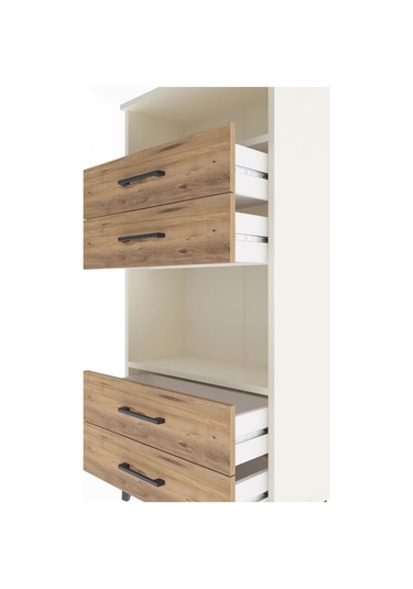 Arges Dolap 2 Raflı 4 Çekmeceli 60x30x134 Aytaşı-çam Aytaşı