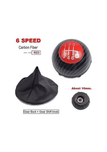 Fiat 500 500c 2007 - 2018 İle Uyumludur 5 6 Vites Vites Topuzu Sitck Başlığı Deri Parlak Siyah Kapak Yedek Renk: 6 Vites Karbon 2