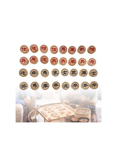 Suntek 32x Ahşap Satranç Taşları Eğitim Gençler Oyuncak