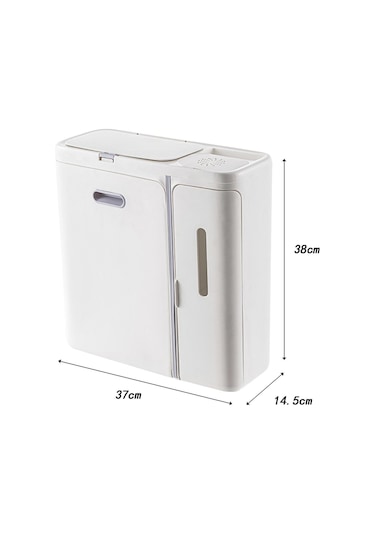 Suntek Magideal Kapaklı Asılı Çöp Kutusu Kağıt Sepeti Beyaz