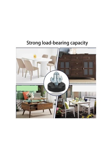 12 Adet Evrensel Mobilya Tesviye Ayakları T-somun İle Güçlü Yük Taşıyan İplik Ayarlanabilir Dengeleyiciler Dolap Sandalye Masa Ayakları