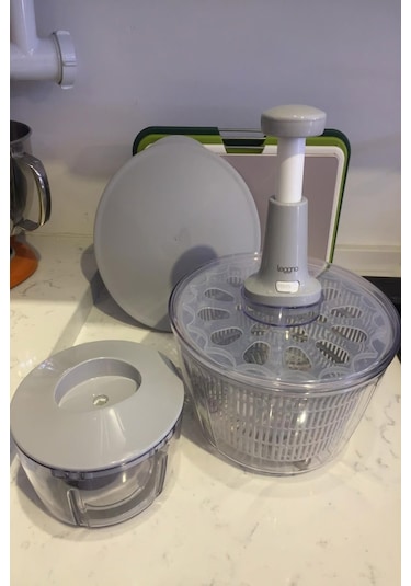 Leggno Pratıco Kapaklı Salata El Rende Seti Gri