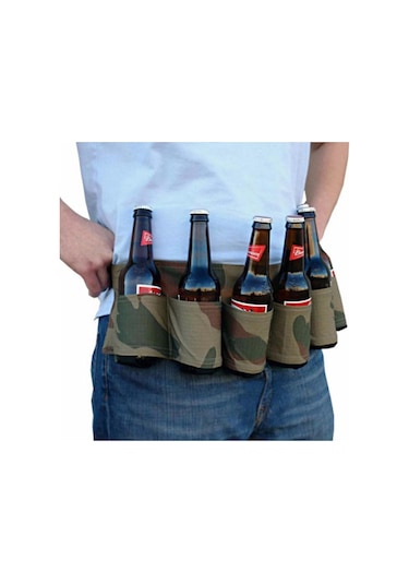 Siyah Tırmanma Kamp Yürüyüş Kılıf Taşınabilir Şişe Bel Bira Kemer Çantası Kullanışlı Şarap Şişeleri İçecek Kutusu Tutucu Asılı Organizatör Siyah