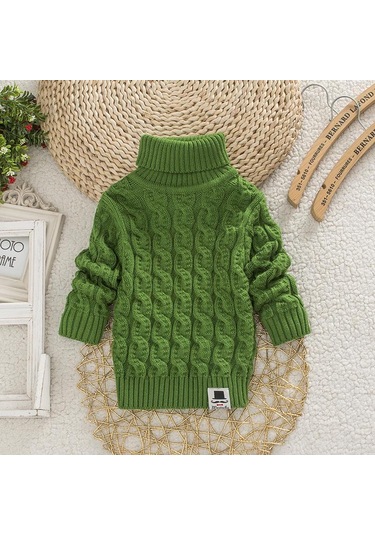 Yeşil Kızlar Sonbahar Bahar Giyim Kız Kazak Çocuk Giyim Çocuk Kız Kış Sıcak Giysiler Yeşil