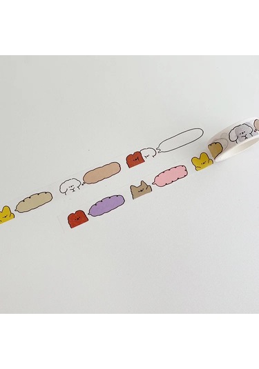 5m Washi Bant Ins Sevimli Kore Çizgi Film Kedi Pençe Ayı Maskeleme Bandı Coloful Dialog