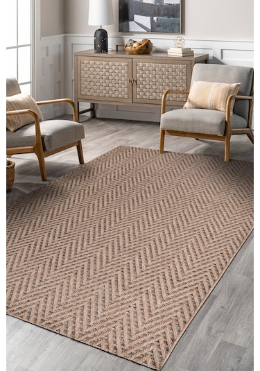 Sierra Halı Jüt Hasır Görünümlü Modern Kilim Ve Yolluk, İnce Bukle Dokuma Bej