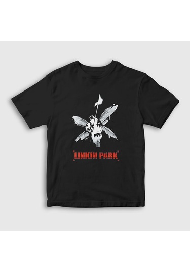 Presmono Unisex Çocuk Hybrid Theory Linkin Park T-shirt Siyah