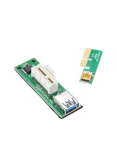 Pazly Mini Pcı-e X1 Uzatma Kablosu - Pcı-e 1x Genişletme Kartı - 90 Dik Açı Usb & Sata Kablosu İle