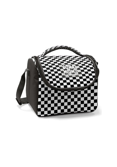 Coral High Kız Çocuk Beslenme Çantası - Thermo - Siyah Beyaz Damalı Çok Renkli