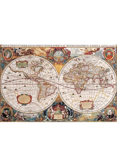 Gold Puzzle 1000 Parça Eski Dünya Haritası Puzzle