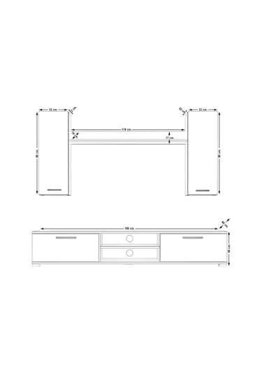 Decoraktiv Eko 7 Mdf Dvd Tv Ünitesi Tv Sehpası Beyaz