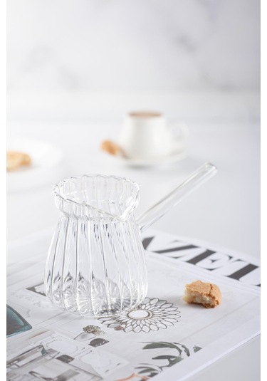 Isıya Dayanıklı Ocakta Kullanmaya Uygun Lüks Borusilikat Cam Cezve 400 Ml