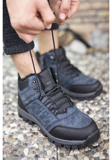 X-Step X6 Lacivert Termal Kürklü Kışlık Erkek Bot Ayakkabı